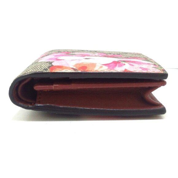 Auth GUCCI GG Blooms Beige Pink Multi PVC Bifold Wallet - Picture 4 of 8